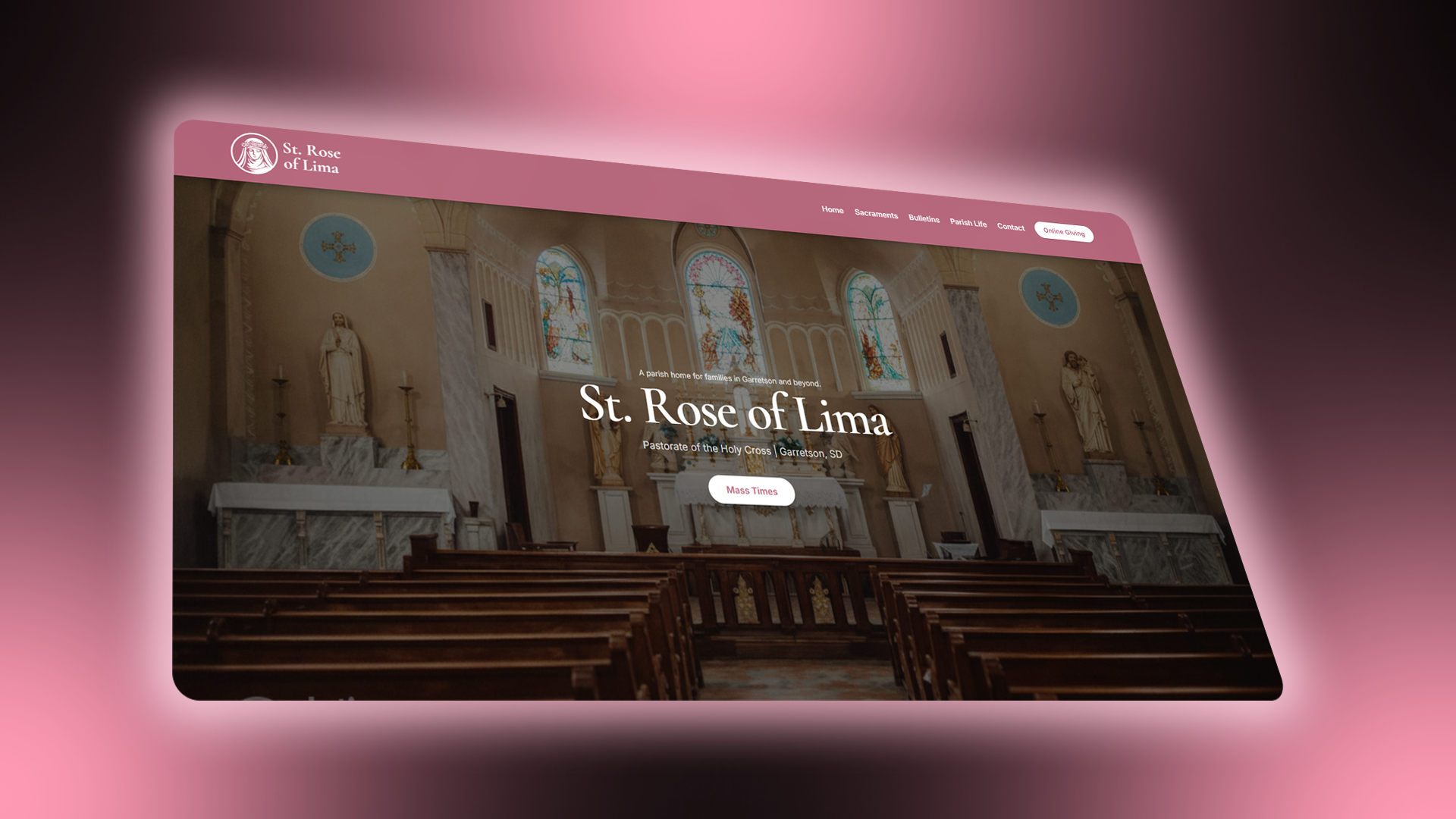 St. Rose of Lima Parish Website (Concept Prototype) visual